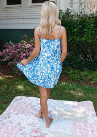 Mary Ann Dress - Blue/White