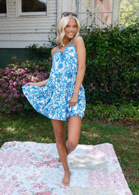 Mary Ann Dress - Blue/White