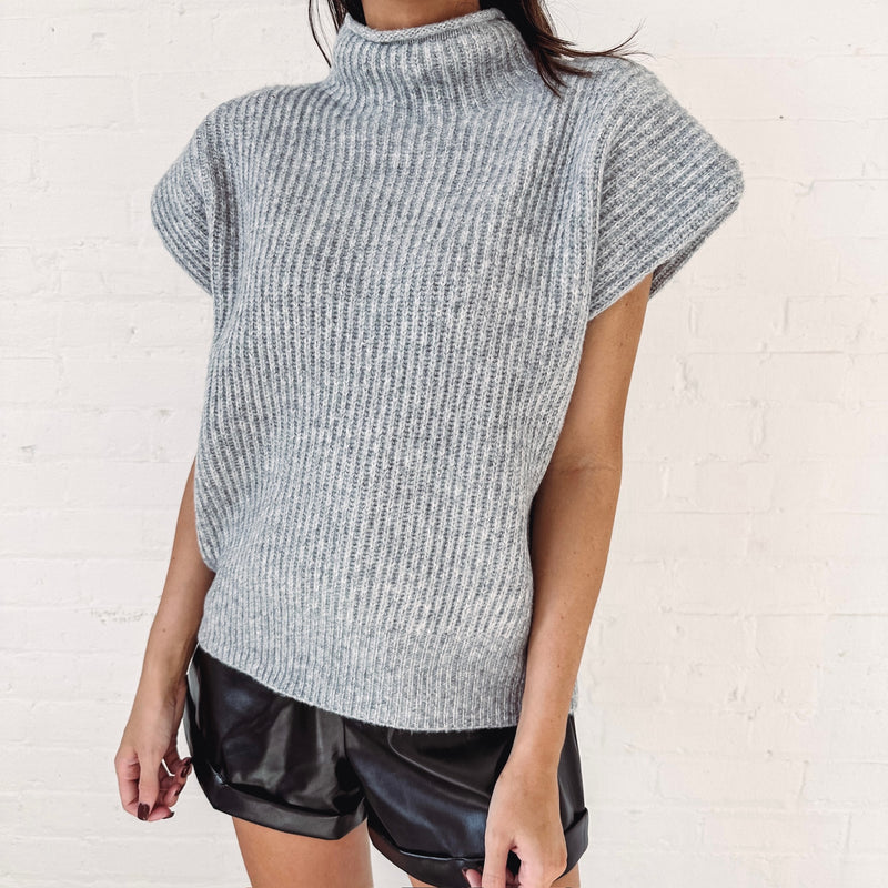 Mina Sweater Top - Grey