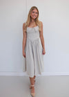 Khloe Striped Midi Dress - Beige/White