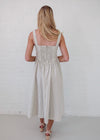 Khloe Striped Midi Dress - Beige/White