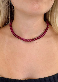 Beaded Necklace - Burgundy