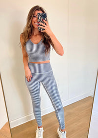 Gingham Print Active Set - Black/White