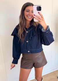 Ruffle Denim Jacket