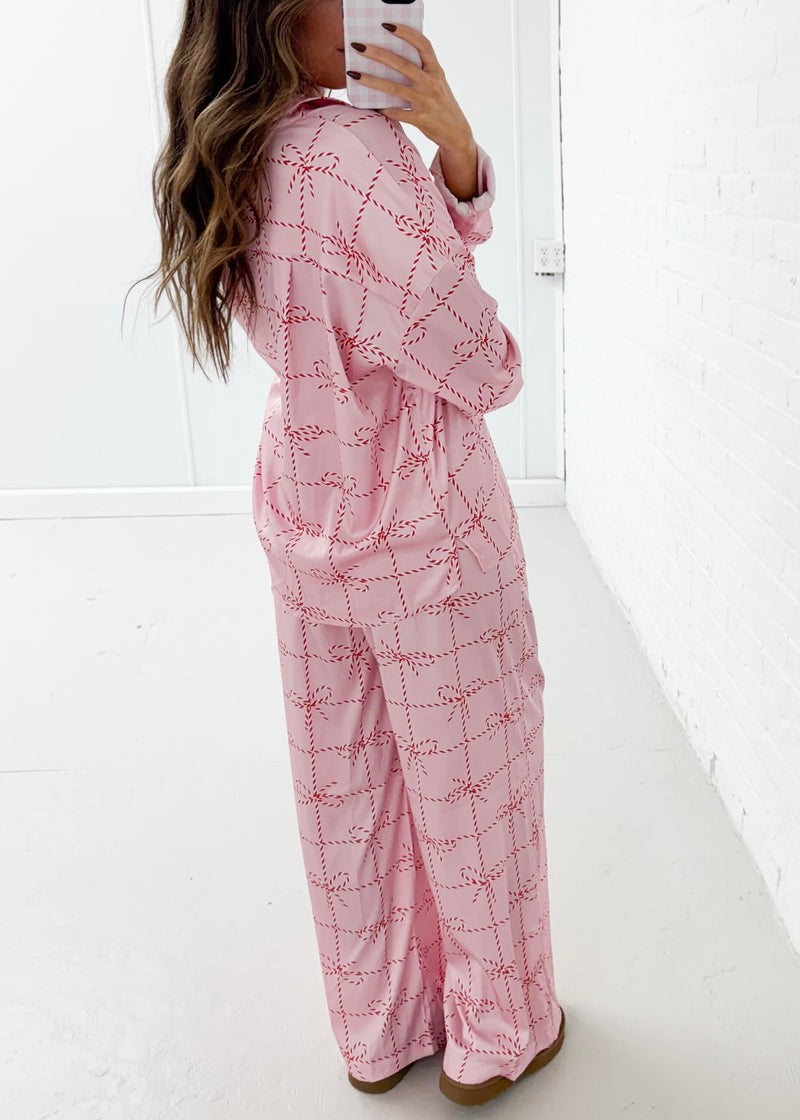Candy Cane Bow Pajamas