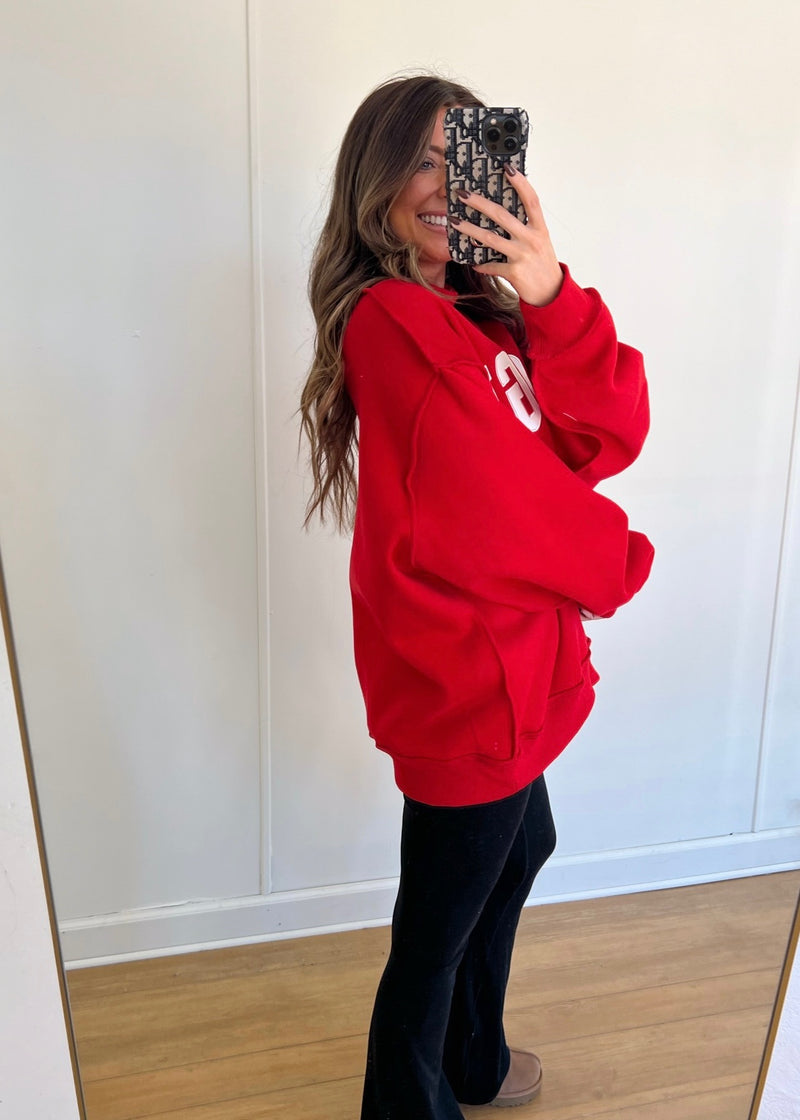 Georgia Mock Neck - Red