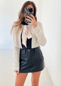 Eloise Pearl & Sequins Cropped Cardigan