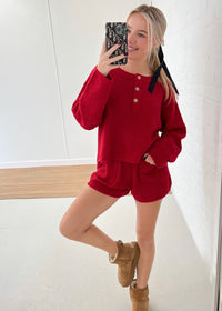 Farrah Sweater Set - Red