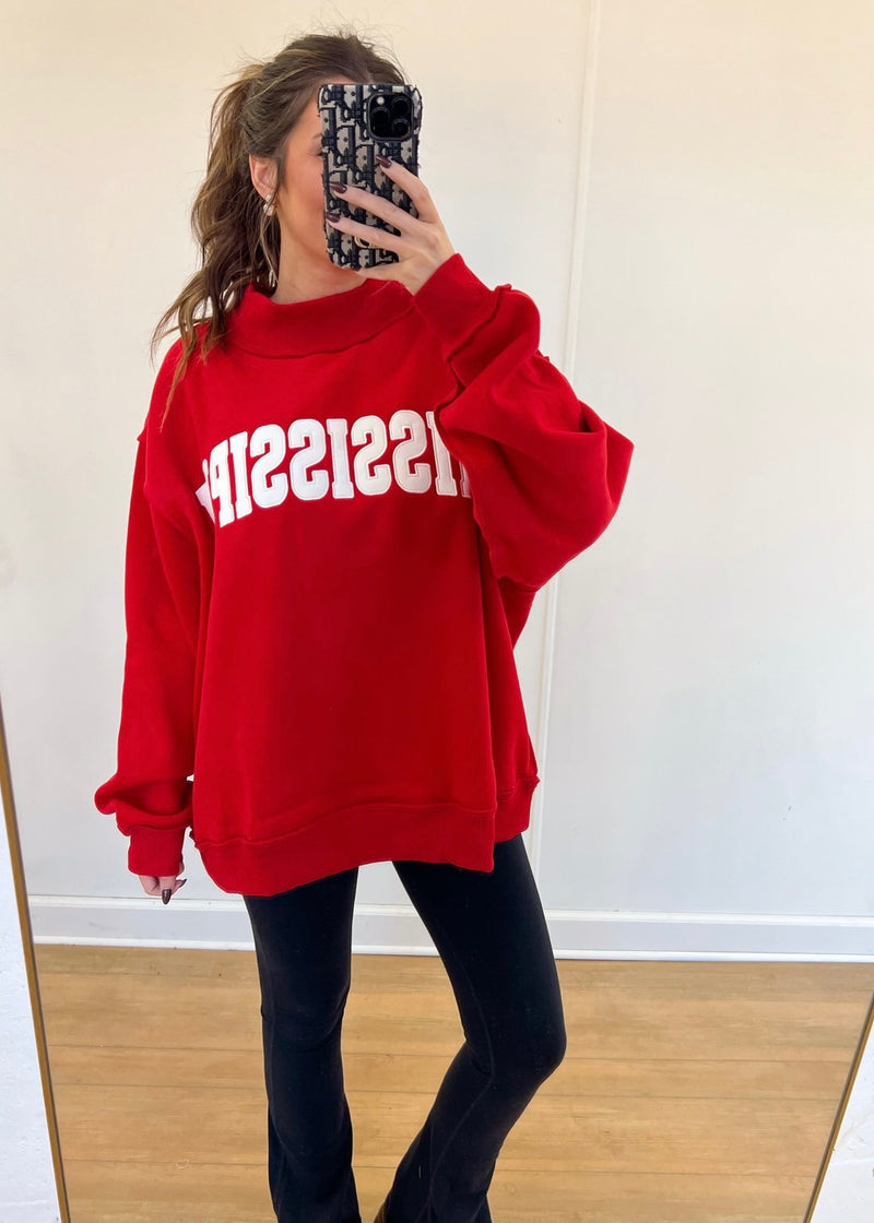 Mississippi Mock Neck - Red