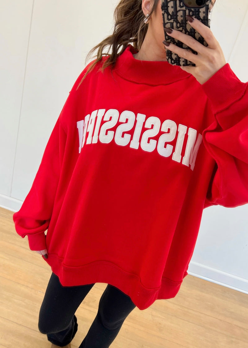 Mississippi Mock Neck - Red