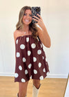 Polka Dot Bubble Dress - Brown