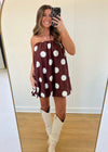 Polka Dot Bubble Dress - Brown