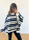 Striped Mock Neck Pullover
