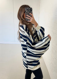 Striped Mock Neck Pullover