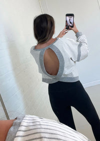 Grey Striped Pullover