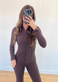 Chocolate Brown Zip Up