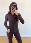 Chocolate Brown Zip Up