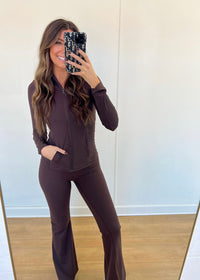 Chocolate Brown Zip Up