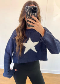 Navy Star Sweater