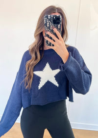 Navy Star Sweater