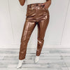 Metallic Leather Pants - Copper