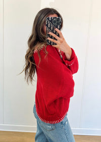 'Merry' Knit Sweater - Red