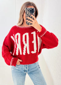 'Merry' Knit Sweater - Red
