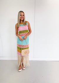 Fringe Crochet Knit Dress