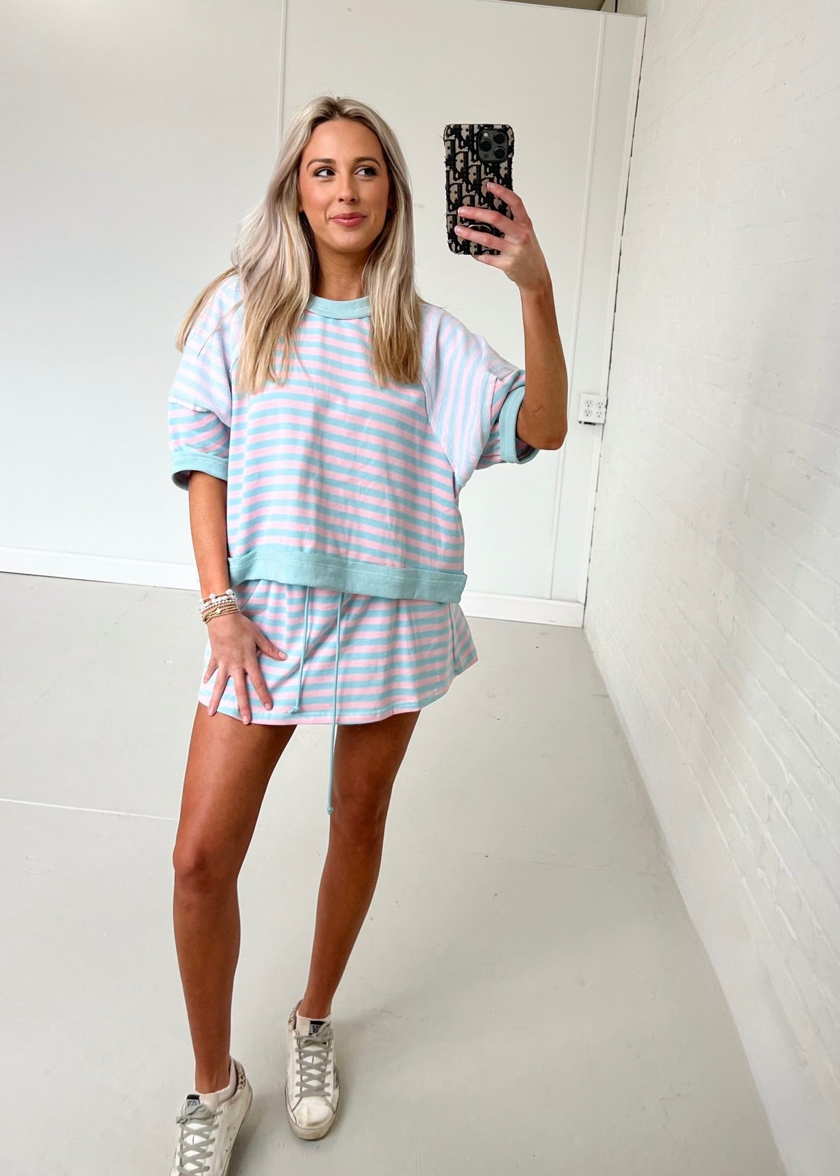 Cotton Candy Striped Skirt Set