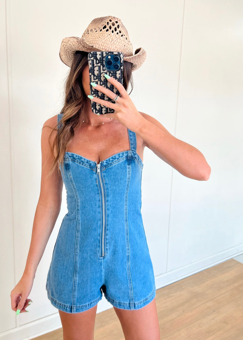 Megan Denim Romper – Indie Collection