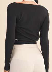Wyatt Wrap Top - Black