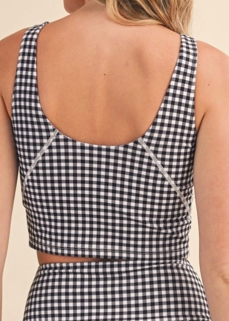Gingham Print Active Set - Black/White