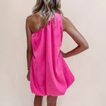 Off Shoulder Bubble Dress - Pink