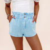 Blue Paperbag Shorts