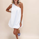 Off Shoulder Bubble Dress - White