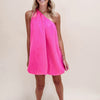 Off Shoulder Bubble Dress - Pink