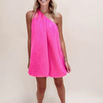 Off Shoulder Bubble Dress - Pink