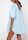 Motel Elna Babydoll Dress in Sky Blue