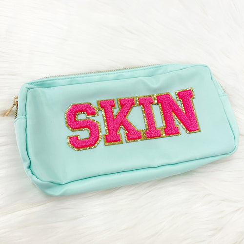 Varsity Letter Skin Zip Pouch