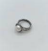 The Sterling Silver Pearl Cable Ring