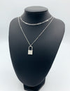 Double Layer Crystal Lock Necklace