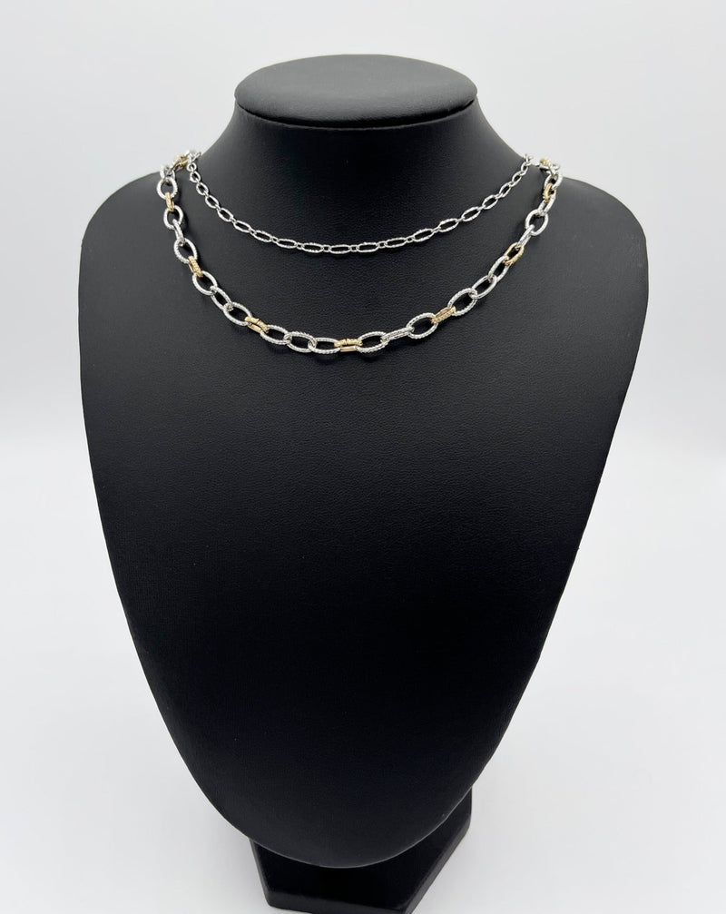 Silver + Gold Layered Necklace