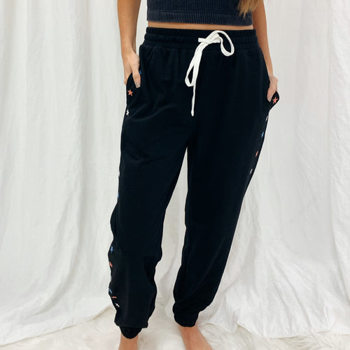 Embroidered Star Joggers