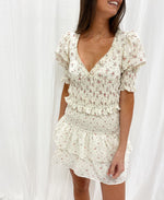 Smocked Floral Skirt