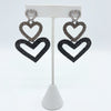 The Double Heart Crystal Earrings