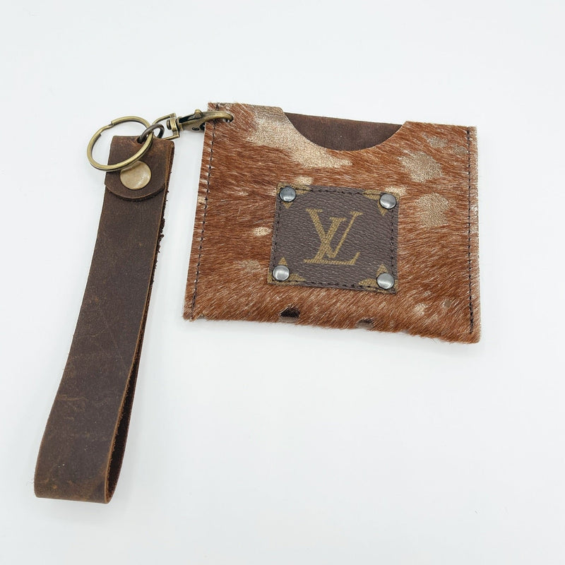 Leather Cowhide Wristlet Cardholder