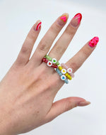Colorful Heart Ring Set