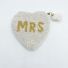 Mrs. Heart Shaped Beaded Pouch