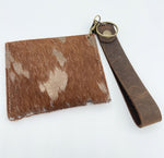 Leather Cowhide Wristlet Cardholder