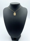 Rectangle Initial Card Necklace